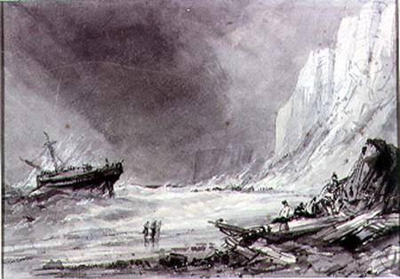 A Wreck off Speeton Cliffs, Yorkshire von Henry Barlow Carter