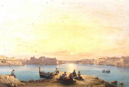 Valetta Harbour at Sunset von Henry Charles Ferro