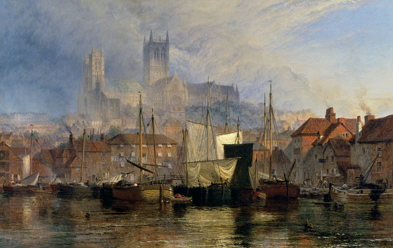 Lincoln Cathedral from the Brayford Pool von Henry Dawson