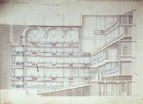 Drury Lane Theatre,  sectional drawing of the interior