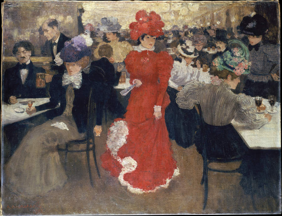Im Café dHarcourt in Paris von Henry Jacques Evenepoel