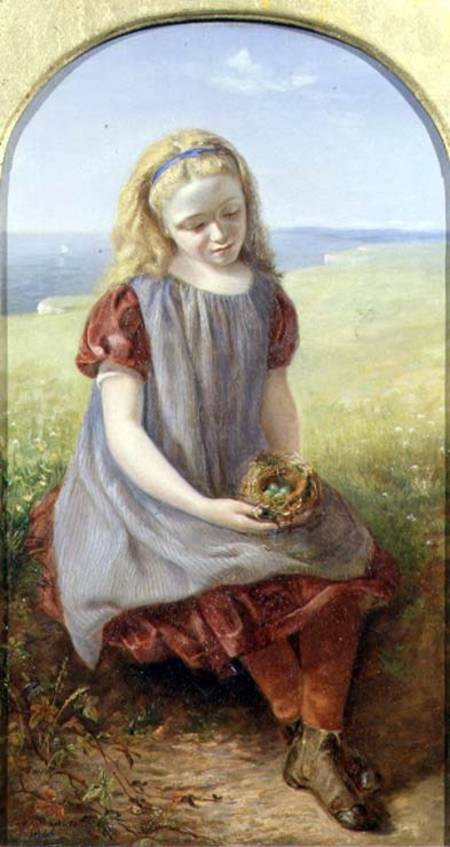 Girl with Bird's Nest von Henry Larpent Roberts