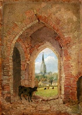 View through the Archway of the Cow Tower, Norwich