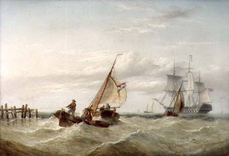 An East Indiaman and other Shipping off the Coast von Henry Redmore