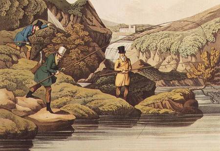Salmon Fishing, auqatinted by I. CLark, pub. by Thomas McLean von Henry Thomas Alken