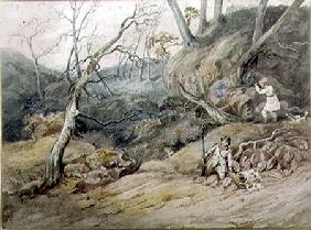 Sportsmen in a Wood