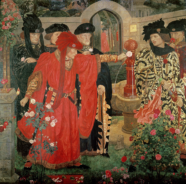 Choosing the Red and White Roses in the Temple Garden, 1910 (fresco)  von Henry A. (Harry) Payne