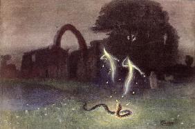 Will-o'-the-wisp and Snake (colour litho) 1823