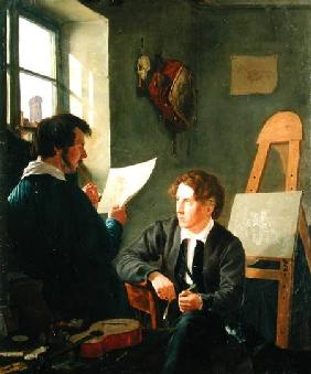 Hermann Kauffmann and Georg Haeselich (1806-94) in Kauffmanns Munich Studio 1830