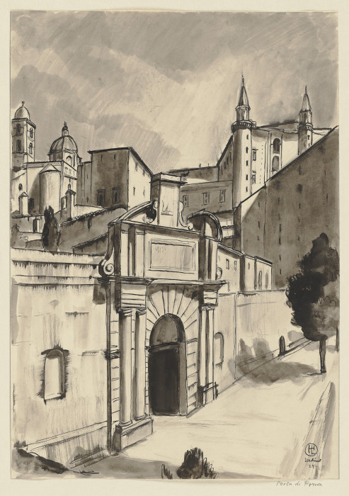 Die Porta Valbona in Urbino von Hermann Lismann