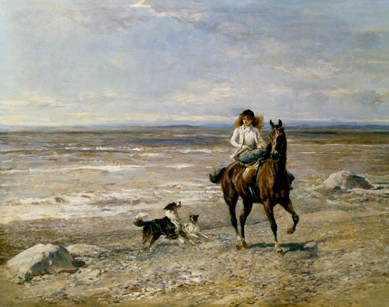 Pony Ride on the Beach von Heywood Hardy