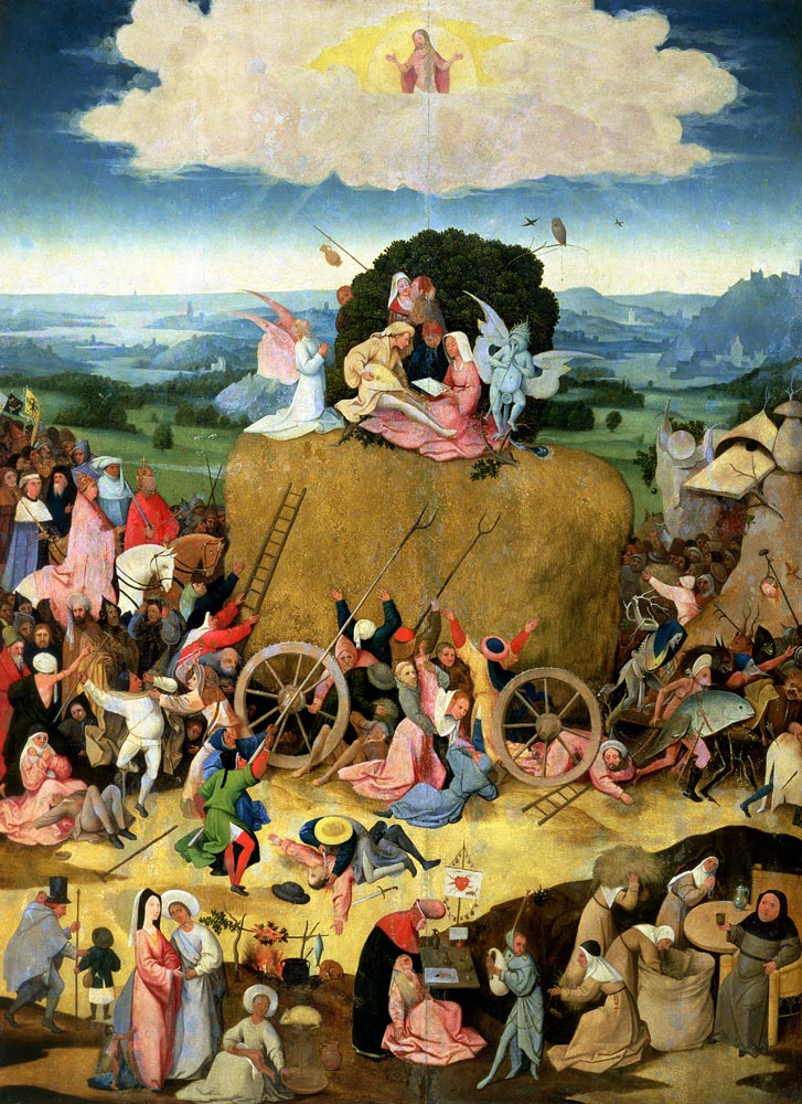 The Haywain: central panel of the triptych von Hieronymus Bosch