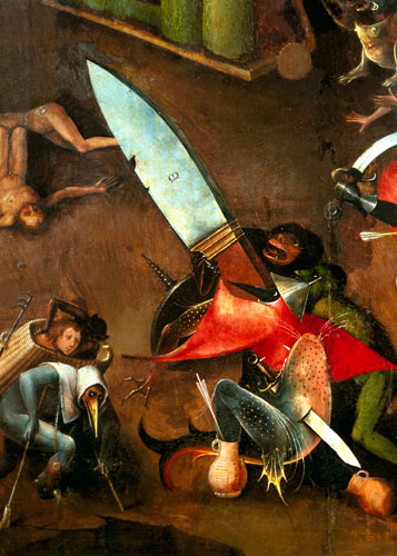 The Last Judgement (Altarpiece): Detail of the Dagger von Hieronymus Bosch