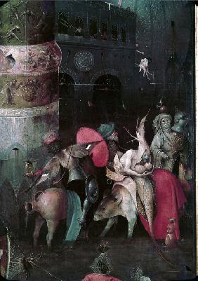 Die Versuchung des heiligen Antonius (Triptychon, Detail des Mittelteils)