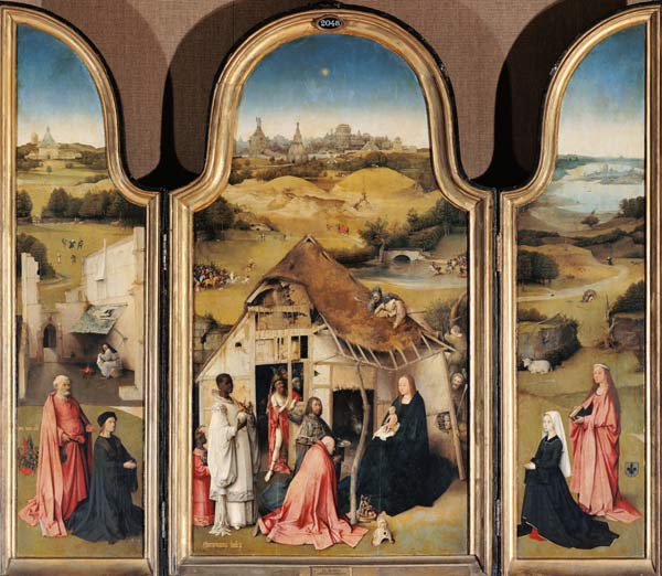 Epiphanie-Triptychon (geöffnet) von Hieronymus Bosch