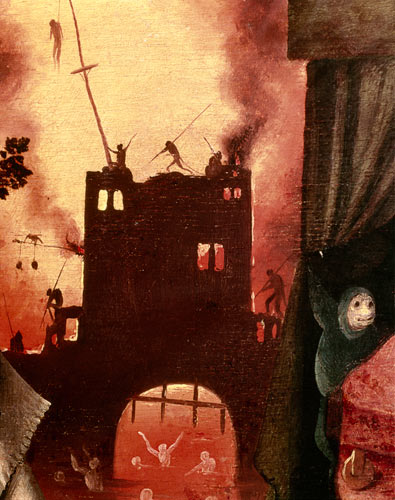 Tondal's Vision, detail of the burning gateway von Hieronymus Bosch