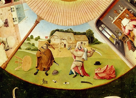 Wrath, detail from the Table of the Seven Deadly Sins and the Four Last Things, c.1480 von Hieronymus Bosch