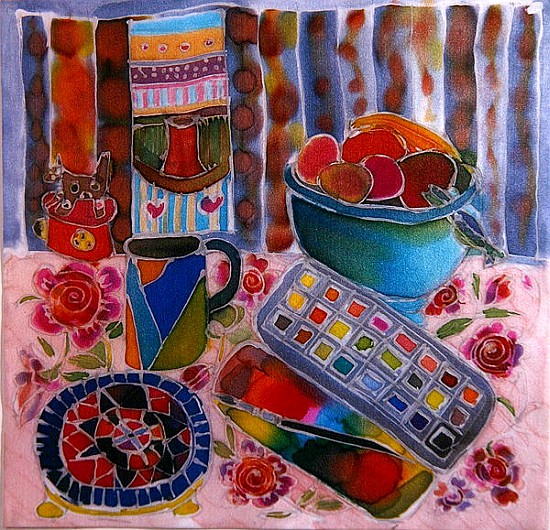 Artist''s Paintbox, 2006 (dyes on silk)  von Hilary  Simon