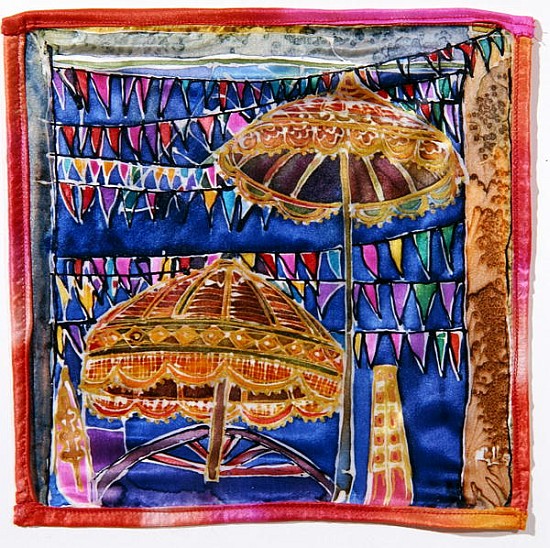 Balinese parasols, 2005 (dyes on silk)  von Hilary  Simon