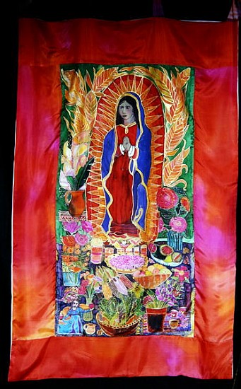 Celebration to the Virgin of Guadeloupe, 2005 (dyes on silk)  von Hilary  Simon