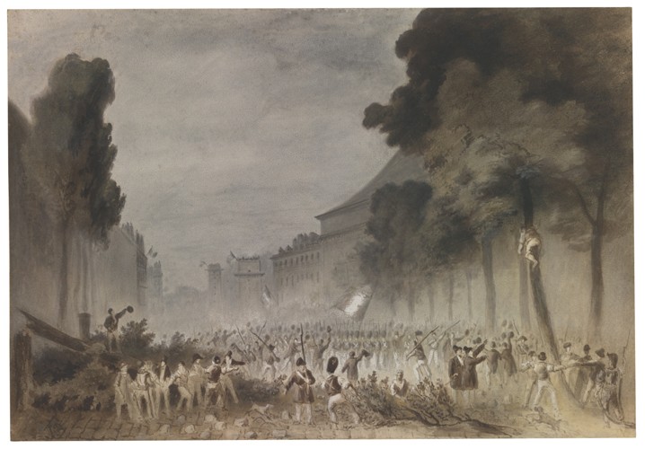 Die Julirevolution auf den Grands Boulevards von Paris von Hippolyte Bellangé