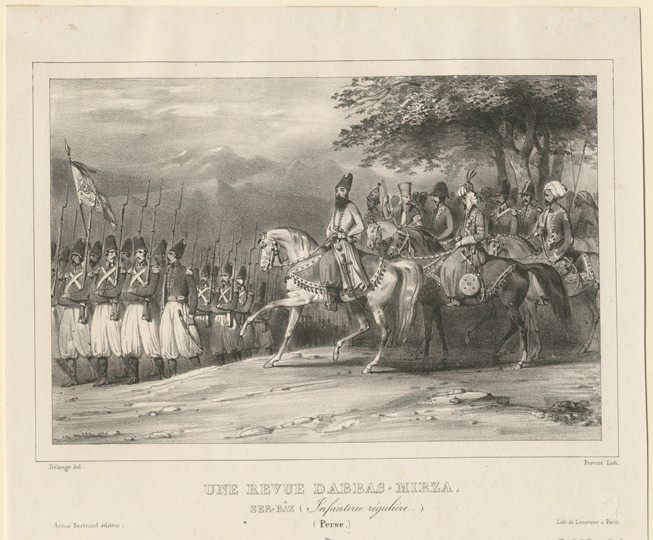 Prinz Abbas Mirza (1789-1833) inspektiert Infanterie-regiment von Hippolyte Bellangé
