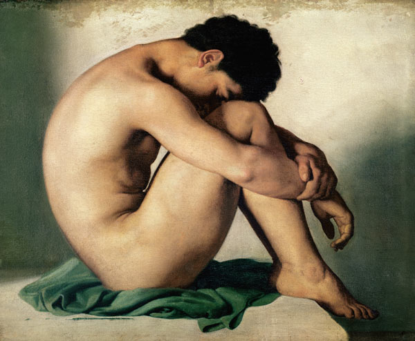 Study of a Nude Young Man von Hippolyte Flandrin
