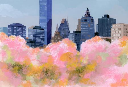 New York and cherry blossoms 2016