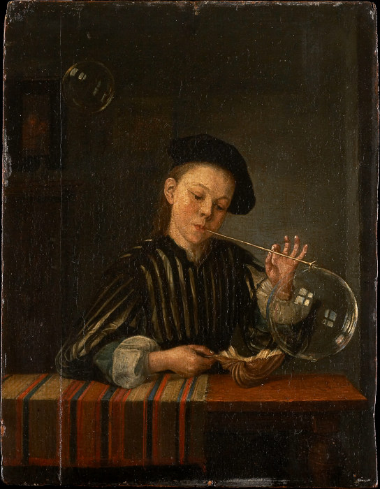 Seifenblasender Junge von Holländischer Meister des 18. Jahrhunderts