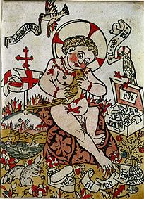 Neujahrs-Wunschblatt.Oberrheinisch Schreiber 783 um 1465