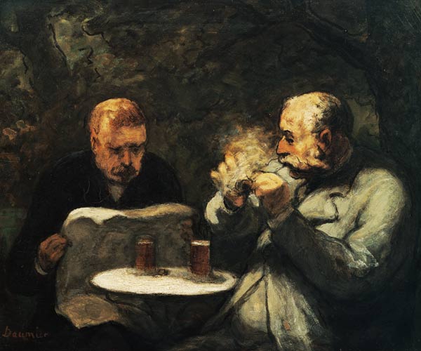 Die Biertrinker von Honoré Daumier