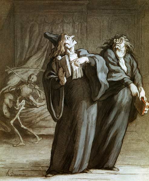 H.Daumier, Zwei Aerzte und der Tod von Honoré Daumier
