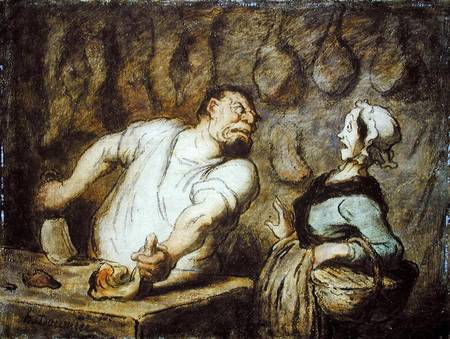 The Butcher, Montmartre Market von Honoré Daumier
