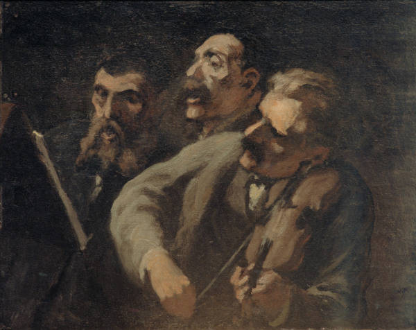 H.Daumier, Das Trio der Musikliebhaber von Honoré Daumier