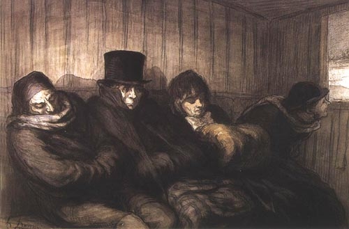 Intérieur d´un wagon de deuxième classe von Honoré Daumier