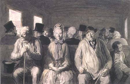 The third class carriage von Honoré Daumier