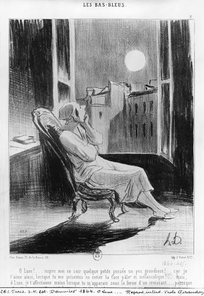 Series ''Les Bas-Bleus'', O Moon!..., plate 8, illustration from ''Le Charivari'', 28th February 184