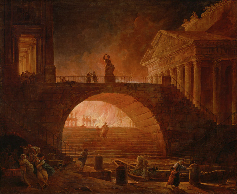 Der Brand Roms von Hubert Robert