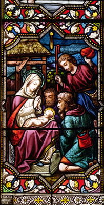 The Adoration of the Shepherds, 1865 (stained glass) von Hugh Hughes