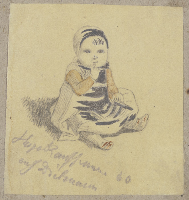 Am Boden sitzendes kleines Kind von Hugo Kauffmann