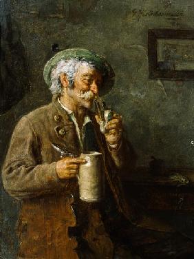 Der Genießer (Alter Bauer mit Bierkrug) 1904