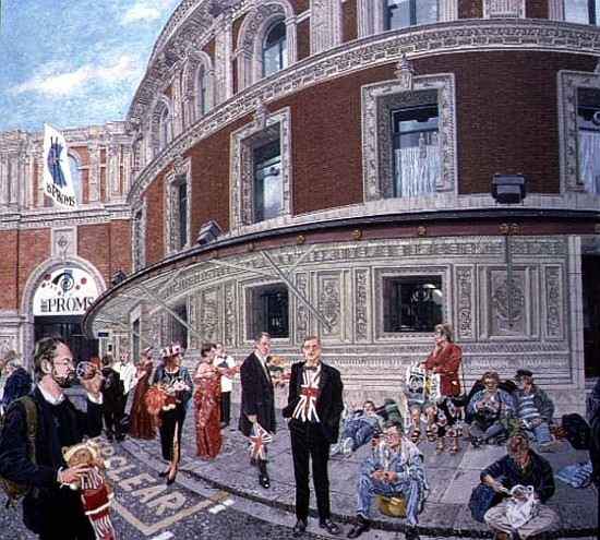 Promenaders at The Last Night, Royal Albert Hall, detail (oil on canvas)  von Huw S.  Parsons