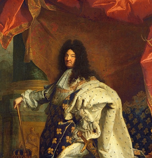 Louis XIV in Royal Costume, 1701 (detail of 59867) von Hyacinthe Rigaud