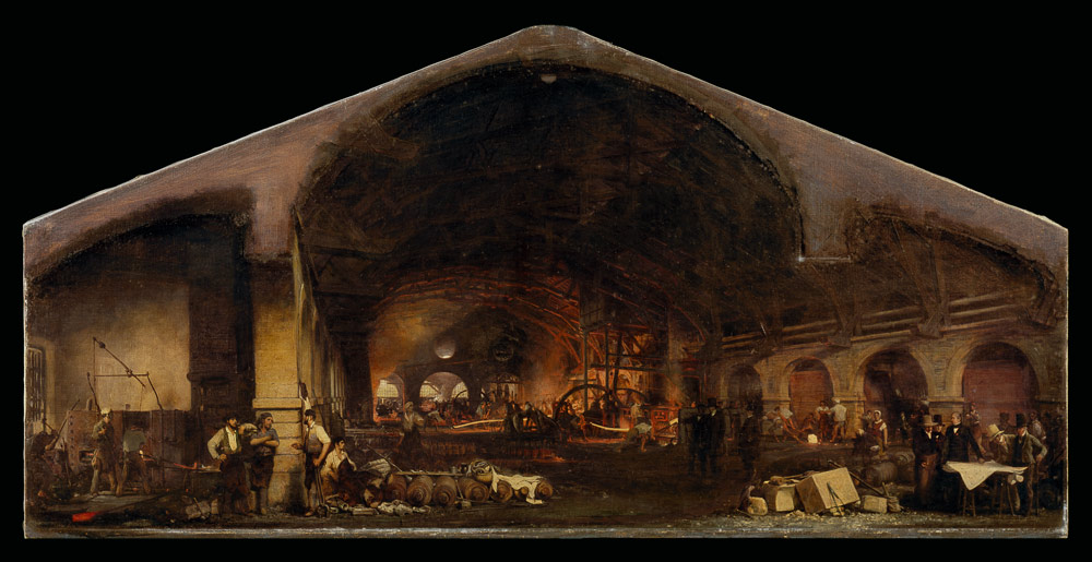 Interior of the Forge at Fourchambault von Ignace Francois Bonhomme
