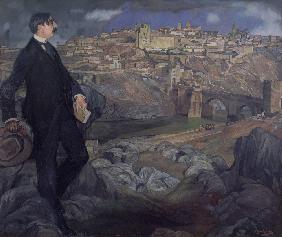 Maurice Barres mit Toledo im Hintergrund 1913-01-01