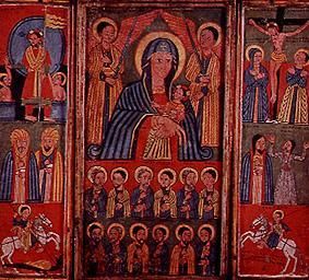 Madonna mit Aposteln von Ikone (äthiopisch)