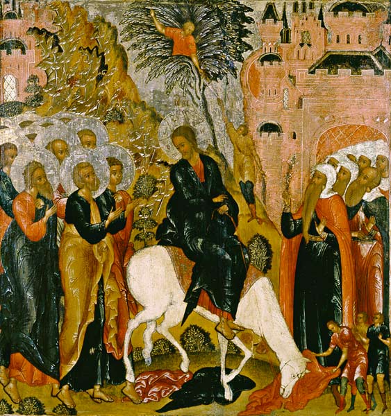 Einzug Jesu in Jerusalem. von Ikone (russisch)