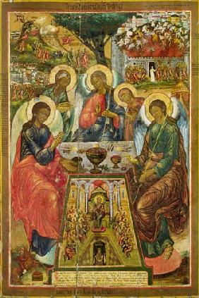 Alttestamentliche Dreifaltigkeit und Erscheinung des hl. Geistes vor den Aposteln