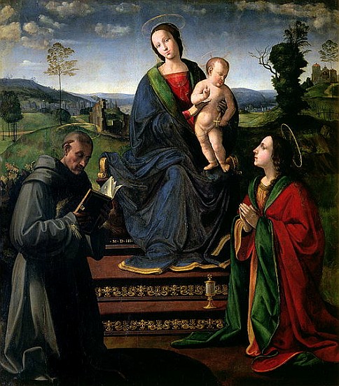 Madonna and Child with St. Francis of Assisi and St. Mary Magdalene von Il Ghirlandaio Ridolfo (Bigordi)