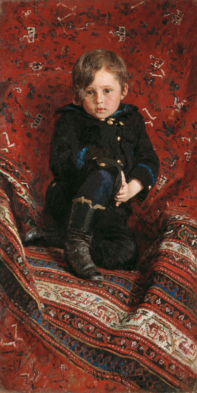 Porträt von Juri Repin, Sohn des Künstlers von Ilja Jefimowitsch Repin